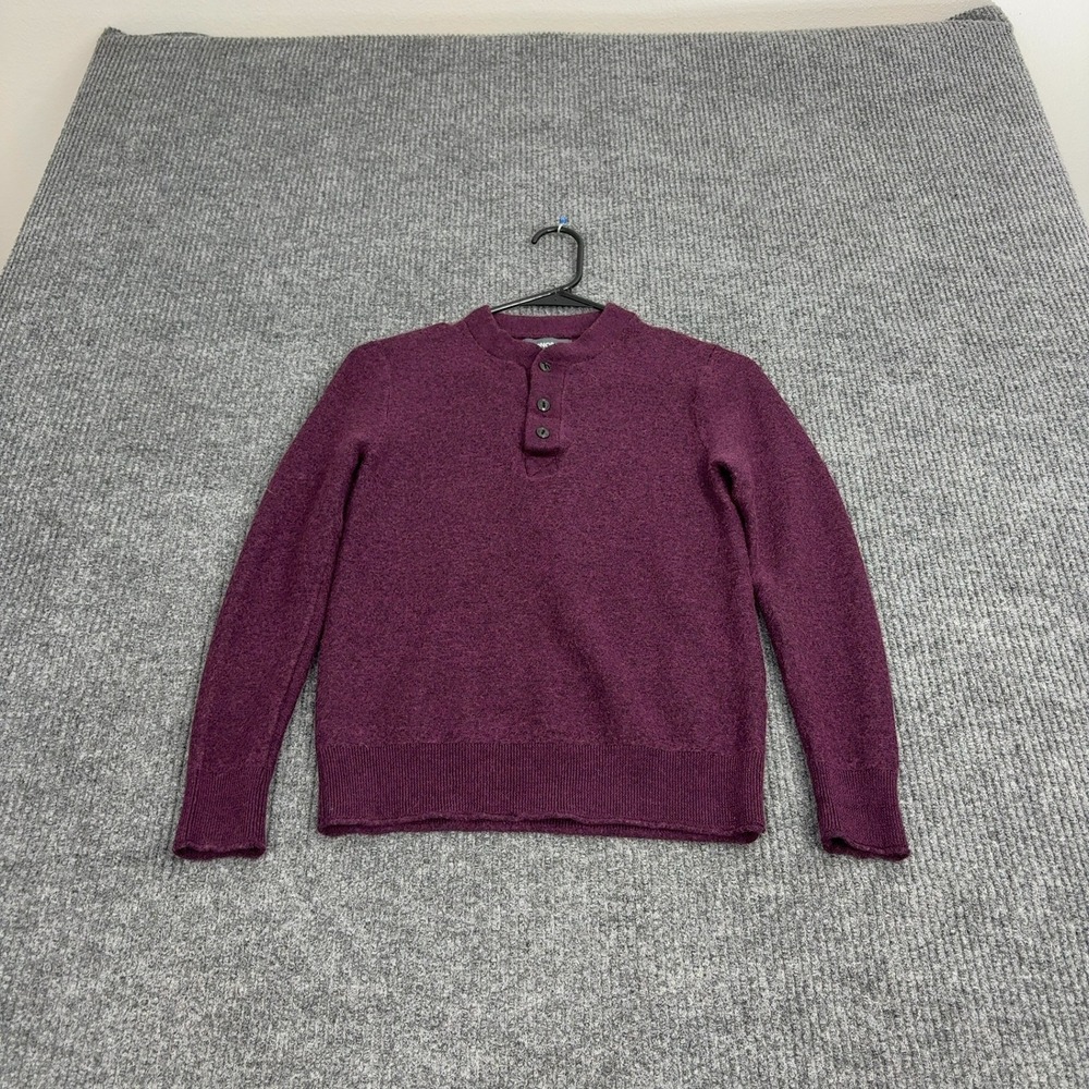 Bonobos Sweater Womens‎ XS Purple 100% Merino Wool Henley Slim Fit Preppy Casual